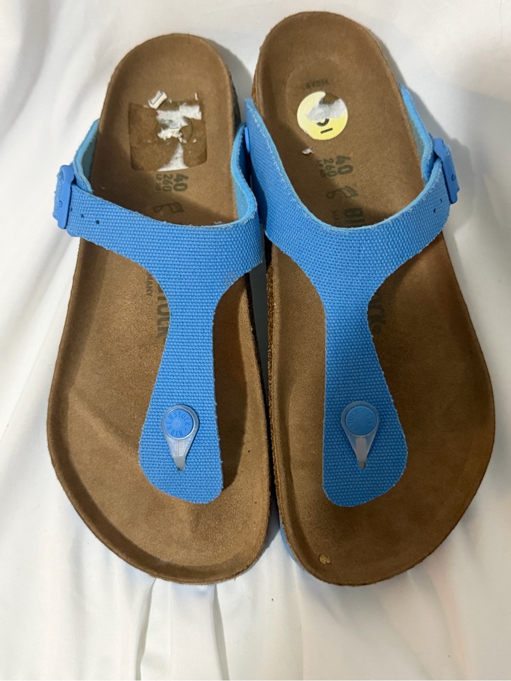 Birkenstock Blue Thong Sandals with Adjustable Strap